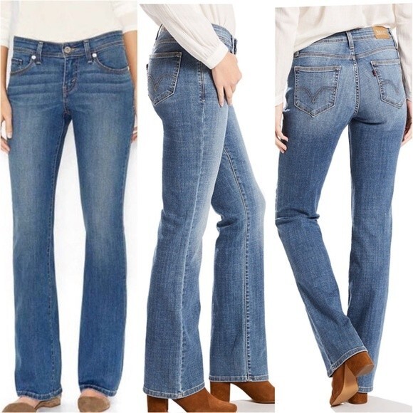 Levi’s Blue 529 Curvy Bootcut Mid Rise Jeans 8 - Picture 1 of 5